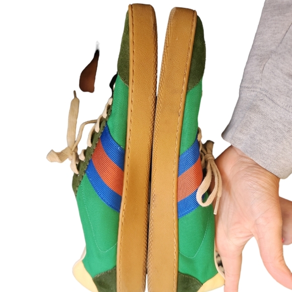 Men's green web accent Gucci low top sneakers size 11 - Picture 7 of 11